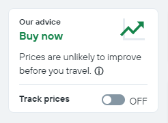 Price prediction features of KAYAK