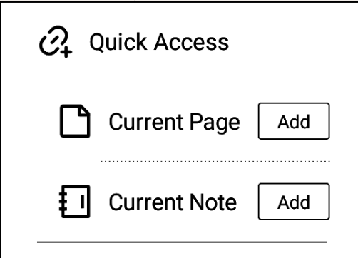 Quick Access feature in Supernote