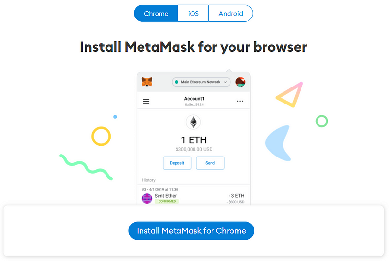 MetaMask Chrome download page