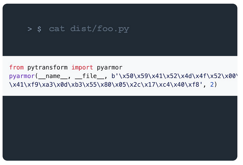 Code protection through PyArmor obfuscation