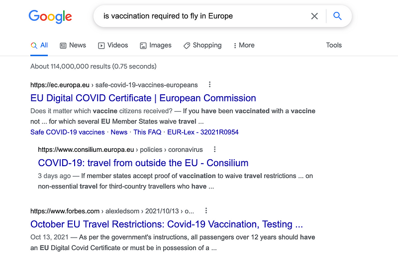 Google Search Result Screenshot