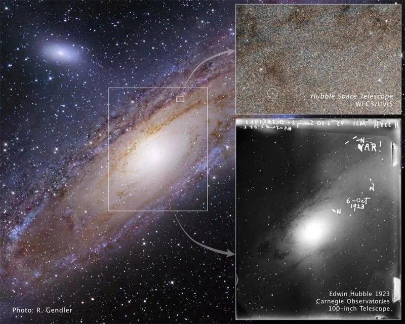 Hubble's discoveries of distant galaxies