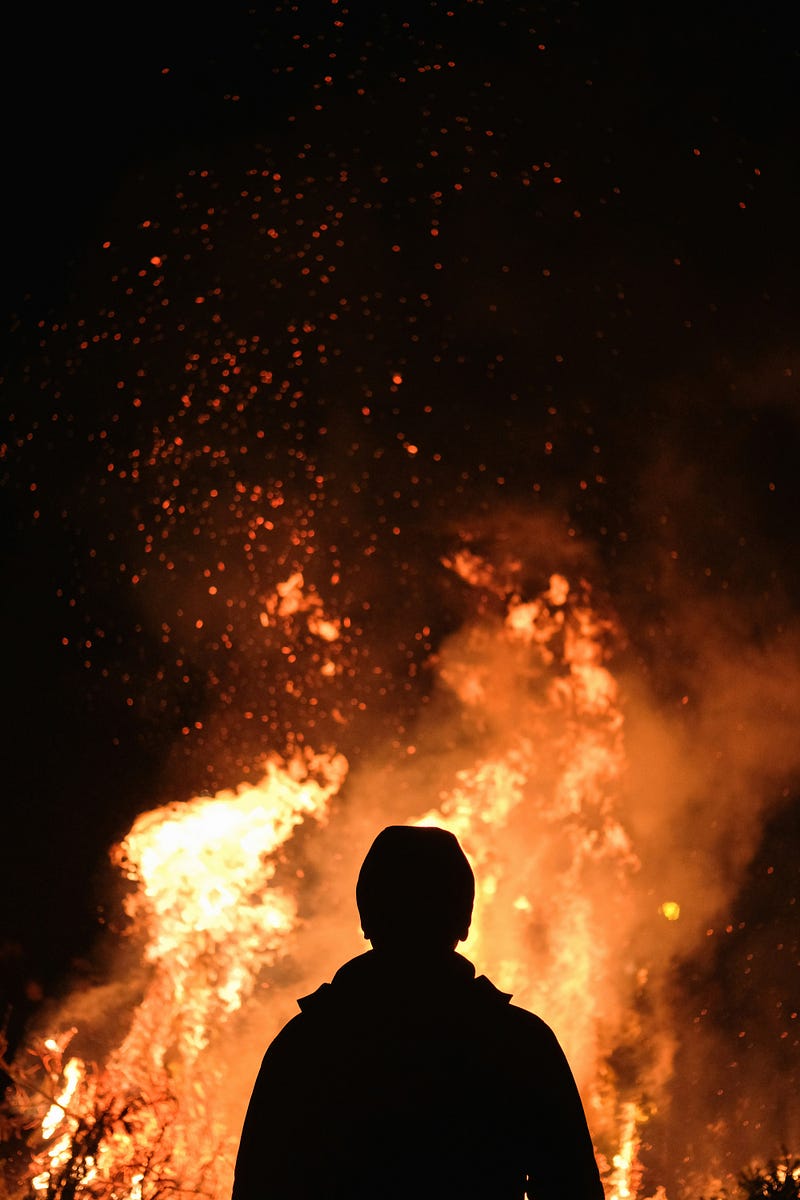 Wildfire aftermath highlighting the dangers of climate change