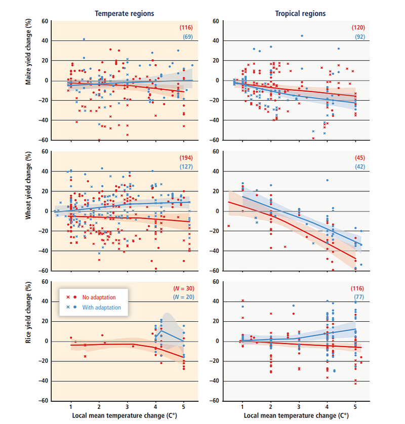 Predictions for crop yield changes