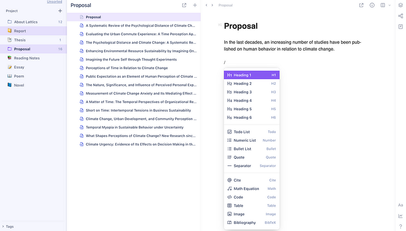 Screenshot showing citation drag-and-drop feature.