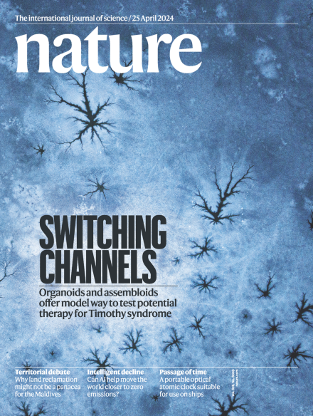 Nature magazine cover featuring Timothy Syndrome