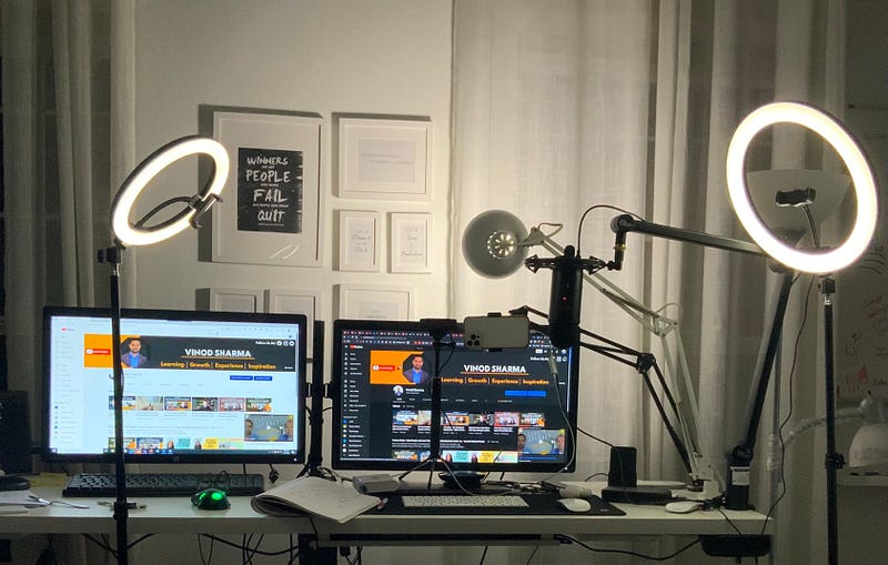 Author's YouTube studio setup