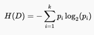 Information Gain calculation formula