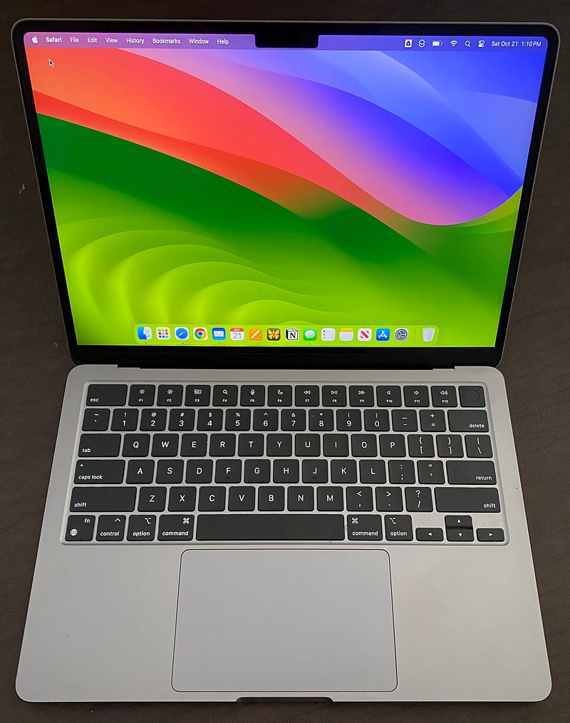 M2 MacBook Air on a desk