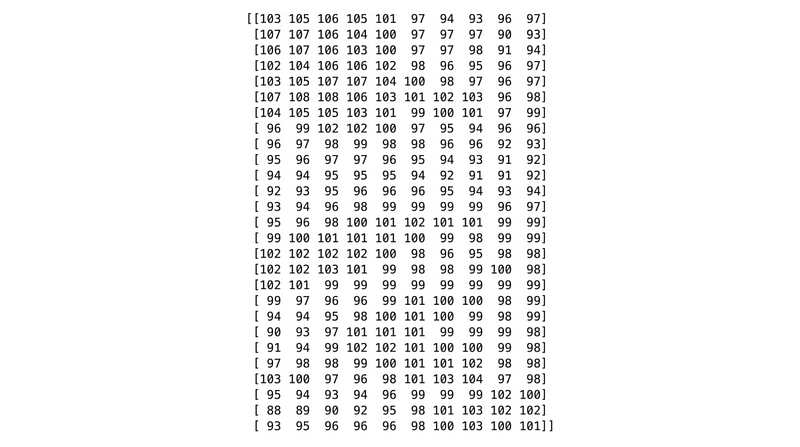 Data analysis matrix representation