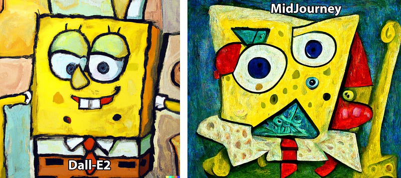 Picasso-style Spongebob Squarepants