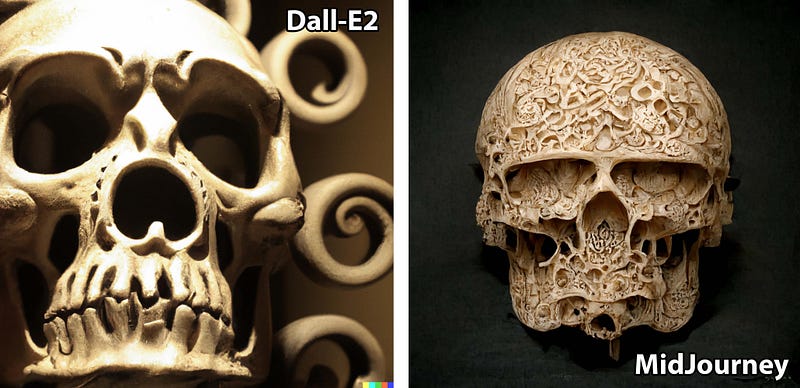 Intricate skull sculpture