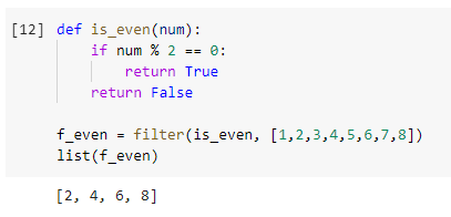 Filter function example