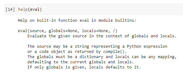 Help function example