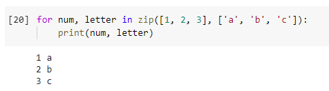 Zip function example