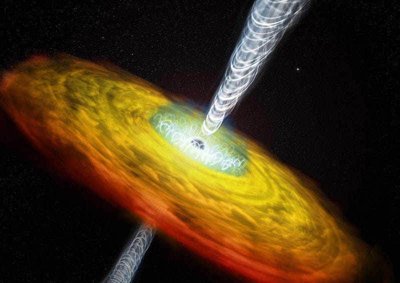 Artist's depiction of a quasar