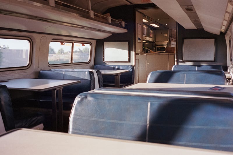 Train passenger with laptop