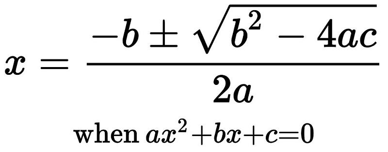 The Quadratic Formula