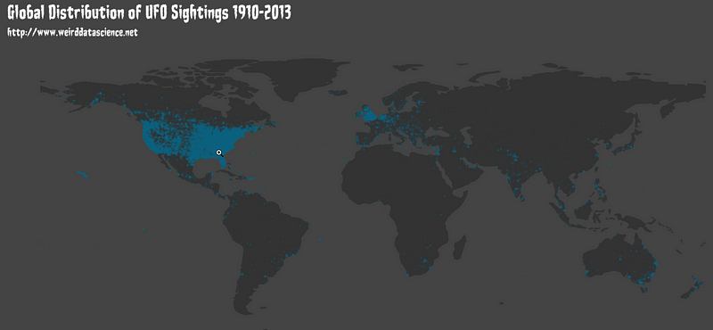 Map of UFO sightings across the USA