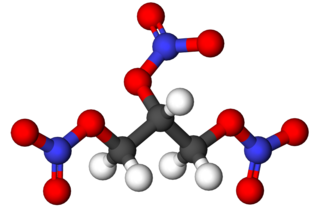 Chemical structure of nitroglycerin