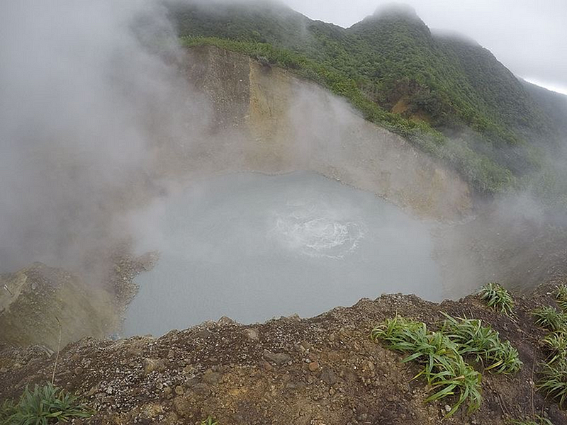 Boiling Lake, known for its extreme temperatures