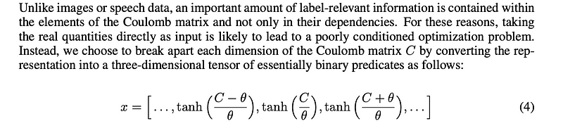 Binary transformation of the Coulomb Matrix