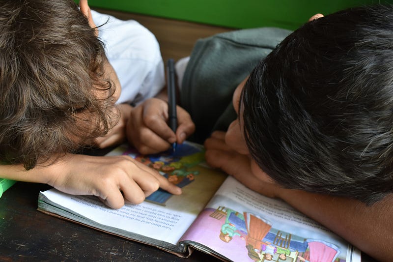 Children playing and exploring their environment