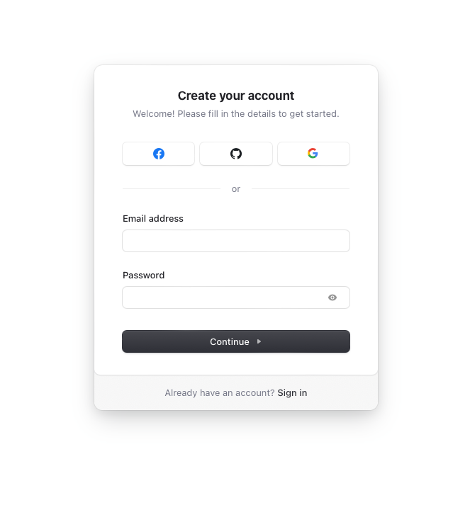 Clerk Authentication UI