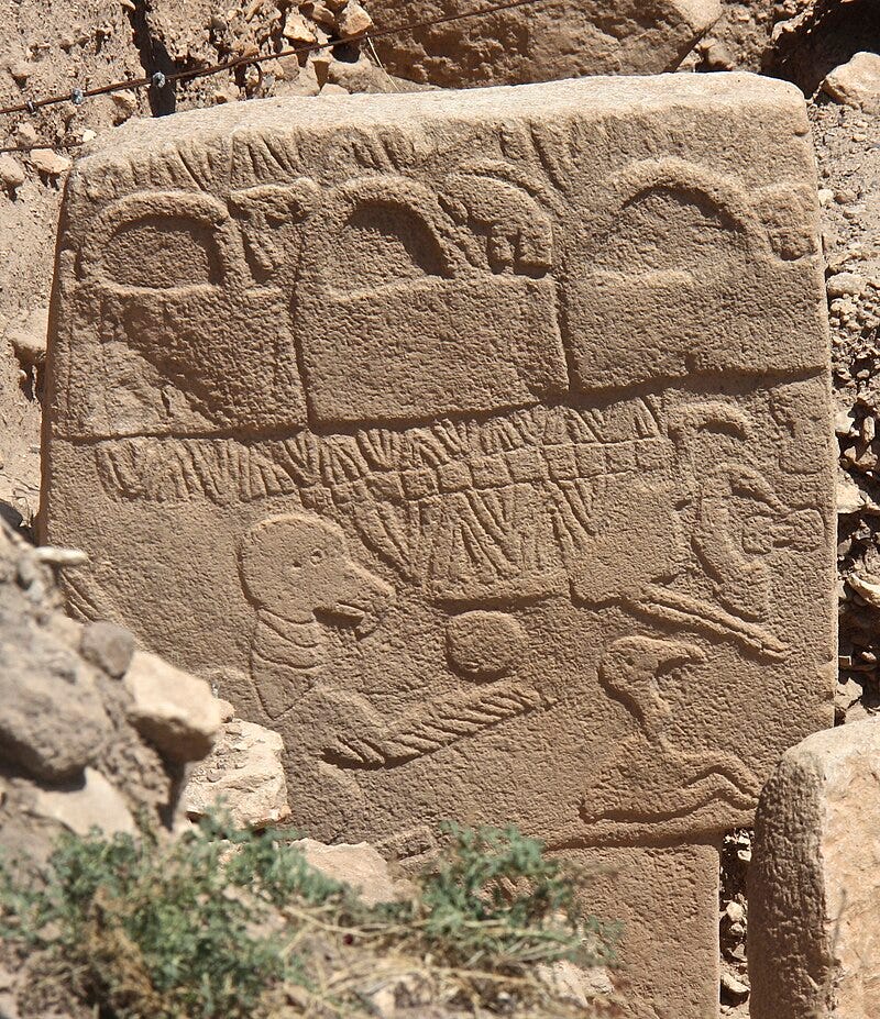 Vulture stone relief possibly illustrating a Neolithic myth.