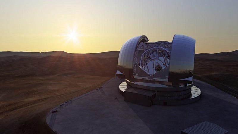 Artist’s impression of the Extremely Large Telescope in Chile